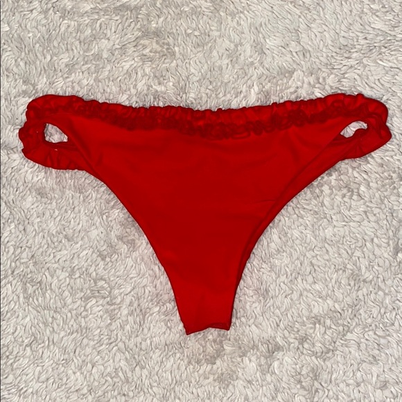 Lolli Swim x REVOLVE Red Ruffle Bikini Bottoms - Picture 4 of 5